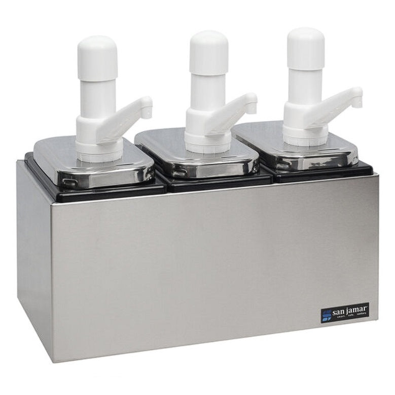 San Jamar P9713 Condiment Pump Service Center - 3 Wells