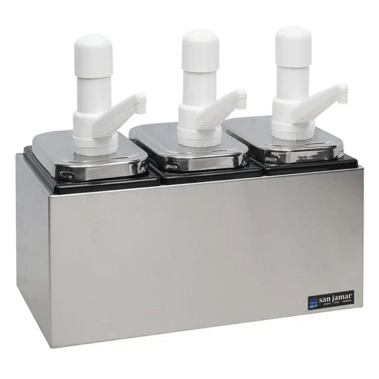 Benchtop San Jamar Condiment Pump Service Center - 3 Wells - P9713 Mattys