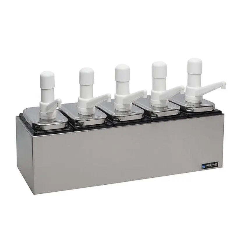 Benchtop San Jamar Condiment Pump Service Center - 5 Wells - P9715 Mattys