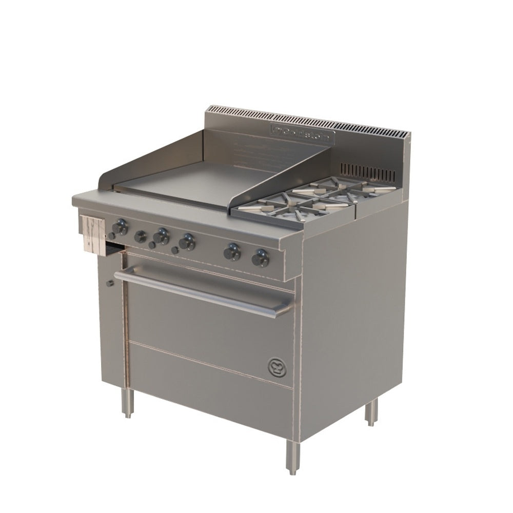Cook Tops Goldstein 800 Series 28 inch Static Gas Oven with 24 inch Griddle Plate 2 Burner - PF24G228 Mattys