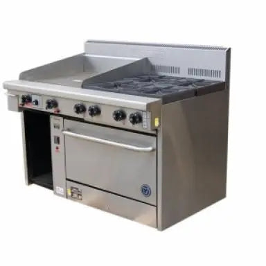 Cook Tops Goldstein 4 Gas Burner + Griddle Fan Forced Oven Range 705mm - PF24G428FF Mattys