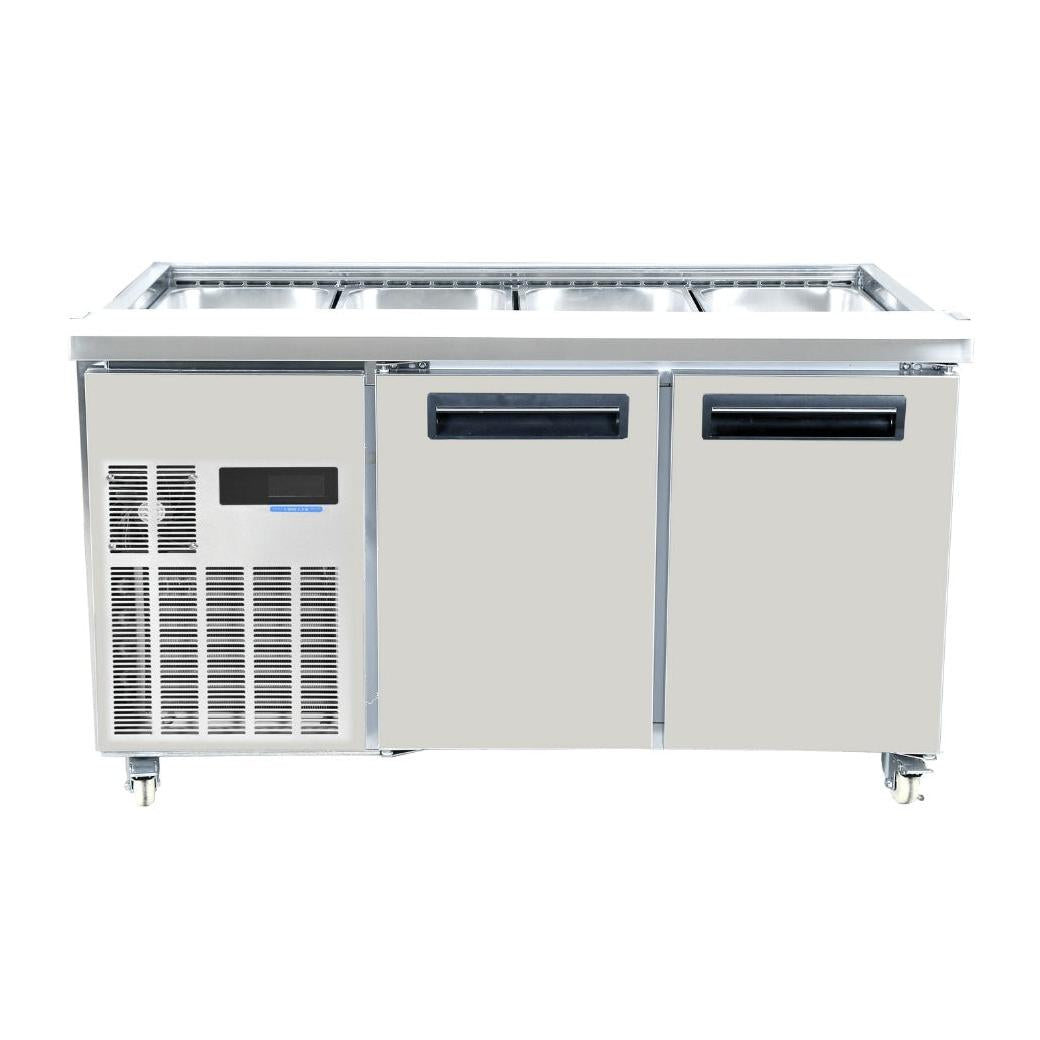 Refrigeration F.E.D Thermaster Two Door Cold Bench Salad Station 4x1/1 GN Pans - PG150FA-XB Mattys