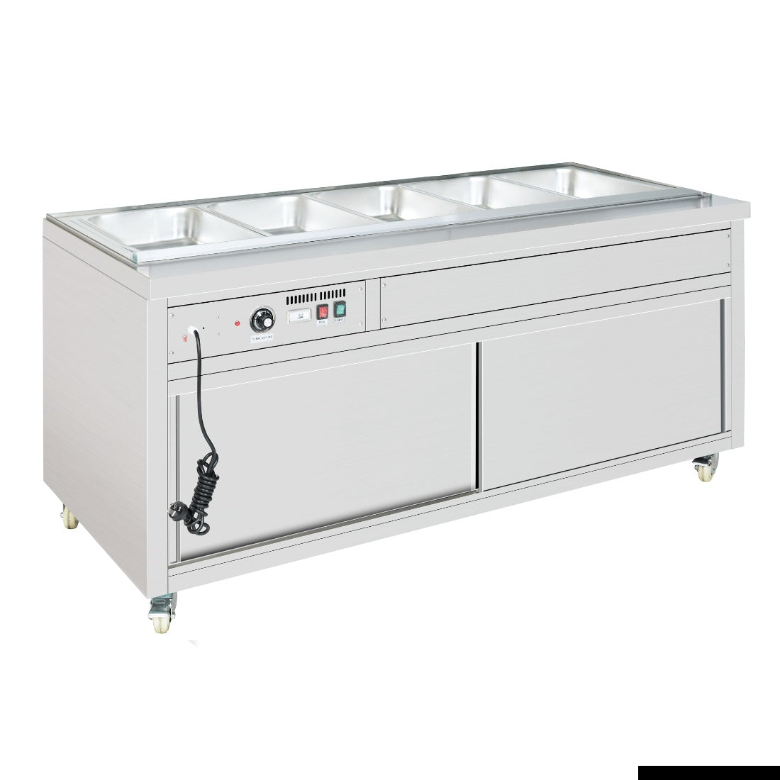 F.E.D Thermaster PG150FE-XB Premium Wet and Dry Bain Marie Food Display 4x1/1 GN Pans Mattys