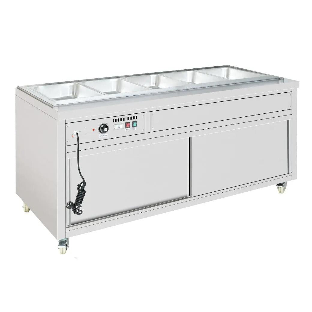 F.E.D Thermaster PG180FE-XB Premium Wet and Dry Bain Marie Food Display 5x1/1 GN Pans Mattys