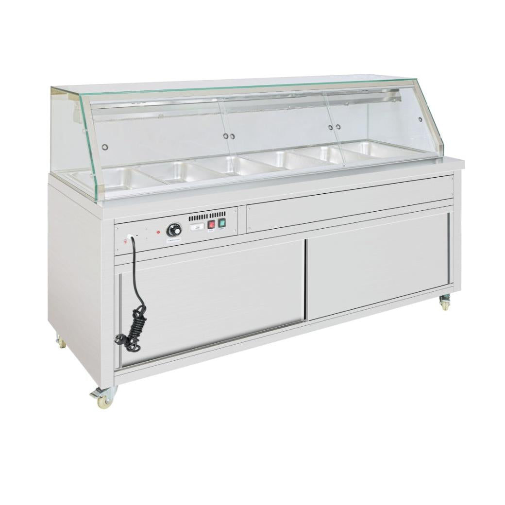 Bain Marie F.E.D Thermaster Wet and Dry Bain Marie Display 6x1/1 GN Pans - PG210FE-XG Mattys
