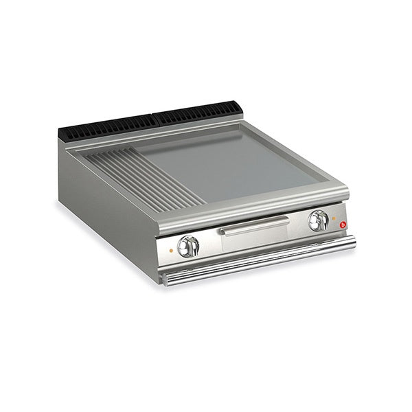 Baron 2 Burner Electric Fry With 2/3 Smooth 1/3 Ribbed Mild Steel Plate And Thermostat Control - Q70FT/E820 Mattys