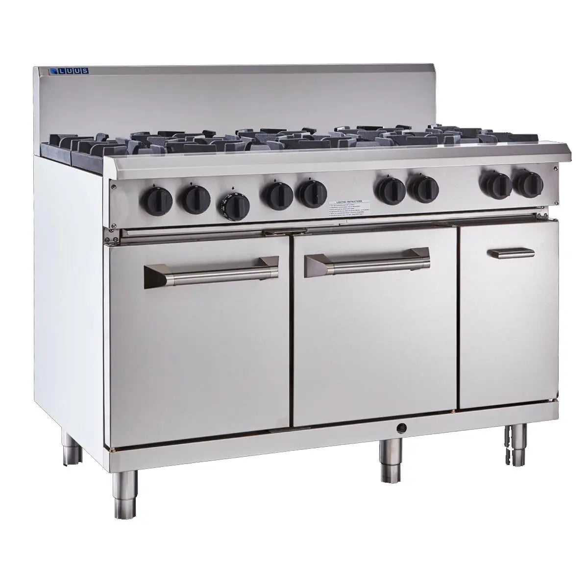 Luus 1200mm Oven With 6 Burners & 300mm Chargrill Professional Series - RS-6B3C Mattys