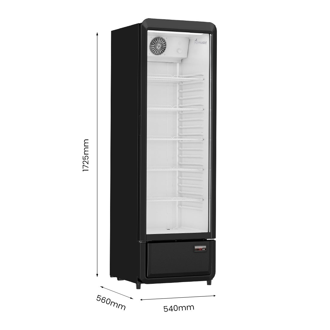 Thermaster Upright Glass Door Beverage Fridge - SDC-258B Thermaster