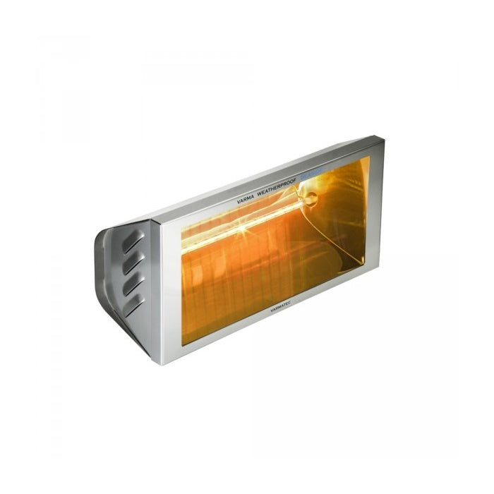 Varmatec SEASIDE Single Infrared Wall-Mounted Stainless Steel Heater with Corrosion-Resistant Waterproof Design and On/Off Switch Controls