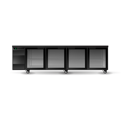 SKOPE BackBar 4 Heated Glass Swing Door CounterLine Fridge CL.4.GSW.Tr-B - Black SKOPE