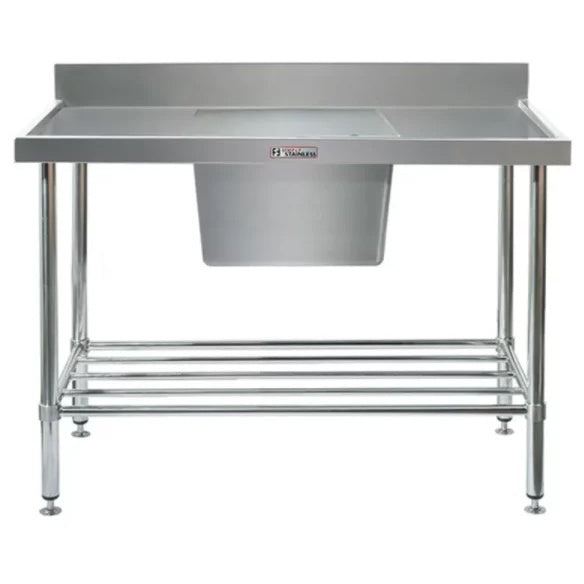 Simply Stainless Ss05.0600 Single Sink Bench With Splashback (600 Series) - 600Mm Mattys