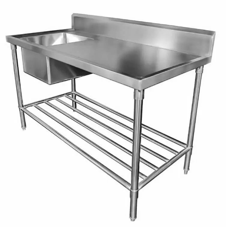 Sinks Mixrite Sink Bench With Splashback - W1800 x D600 x H900 Left - SS1618L Mattys