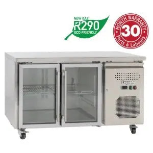 Refrigeration EXQUISITE Snack Size Under Bench Chiller - Glass Doors - SSC260G Mattys