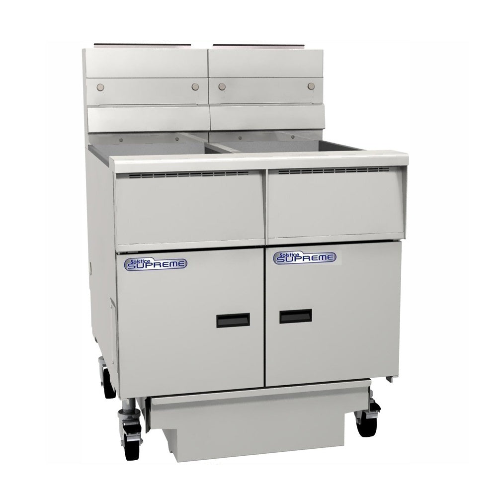 Pitco Solstice Supreme Fryers Filter Drawer On Casters Double Fryer Bank - SSH55-FD/FF Mattys