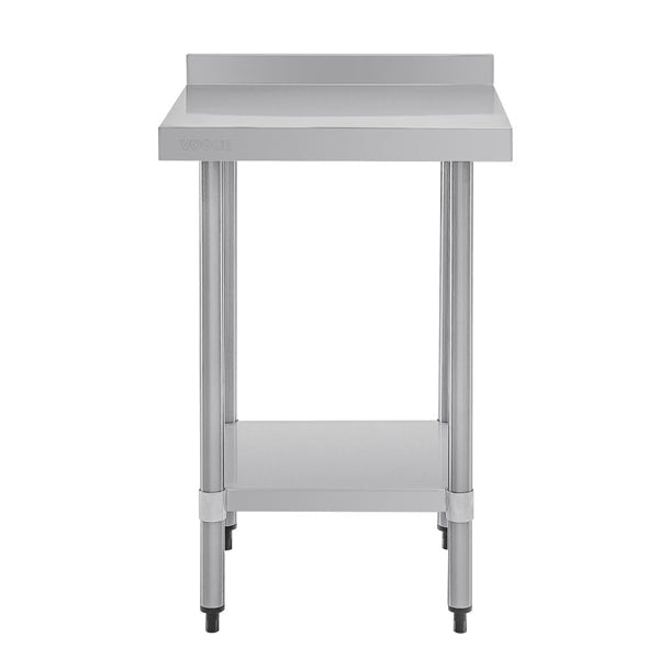 Shelving Vogue Stainless Steel Prep Table with Splashback 600mm - T379 Vogue