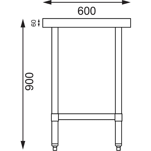 Shelving Vogue Stainless Steel Prep Table 600mm - T389 Vogue