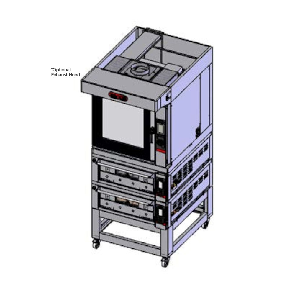 Zanolli TAE62SL Combi Teorema Baking Tower - 6-Tray Convection | 2 + 2 Tray Double Deck Oven | Mobile Stand Mattys
