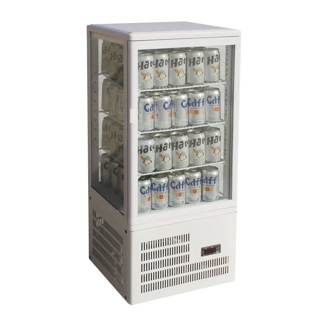 F.E.D. Four Sided 68L Countertop Bench Top Display Fridge White - TCBD68W Mattys