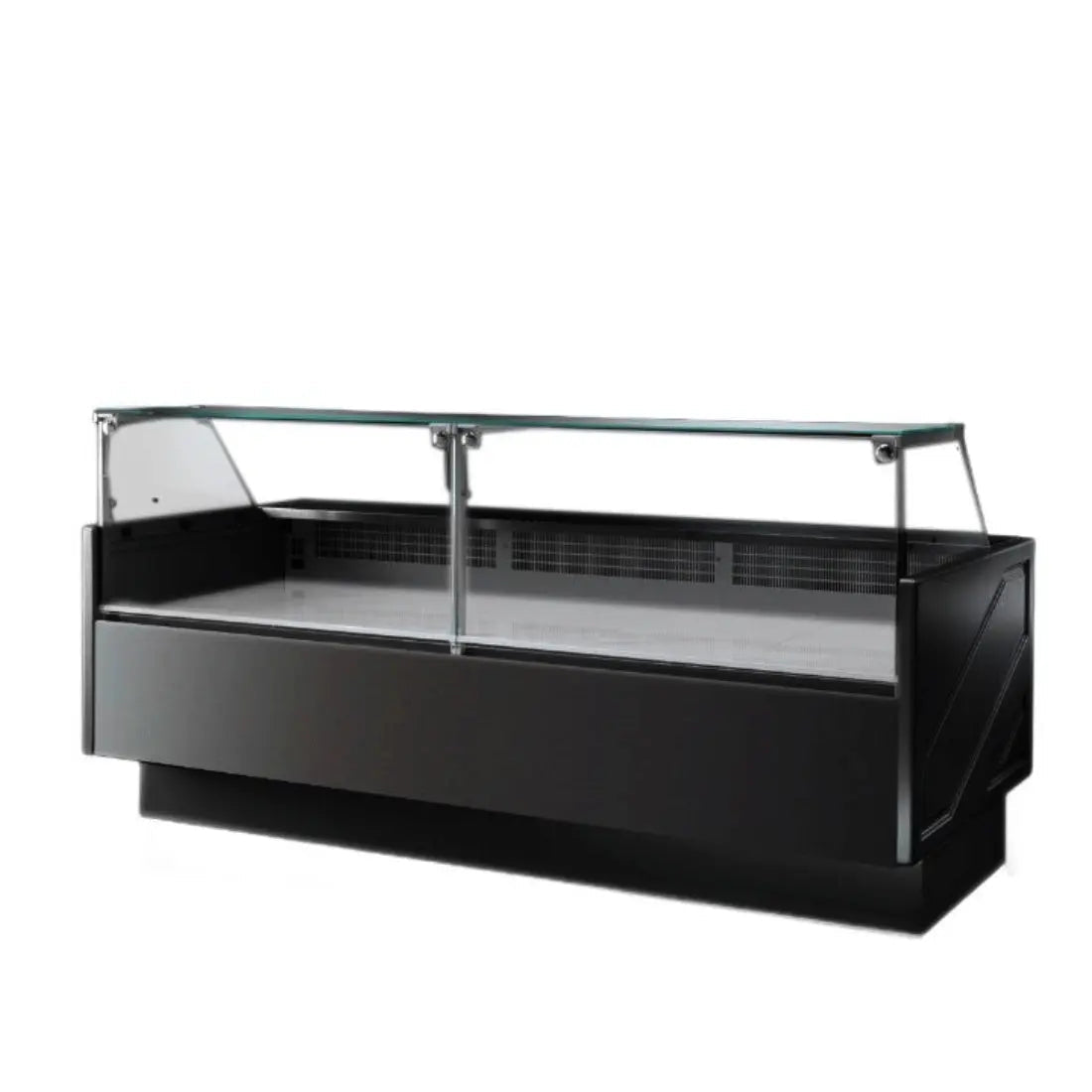 Deli Displays F.E.D Tecnodom-TDMR-0825B Serie MR80 Black 2480mm Wide Deli Display with Storage and Castors - TDMR-0825B Mattys