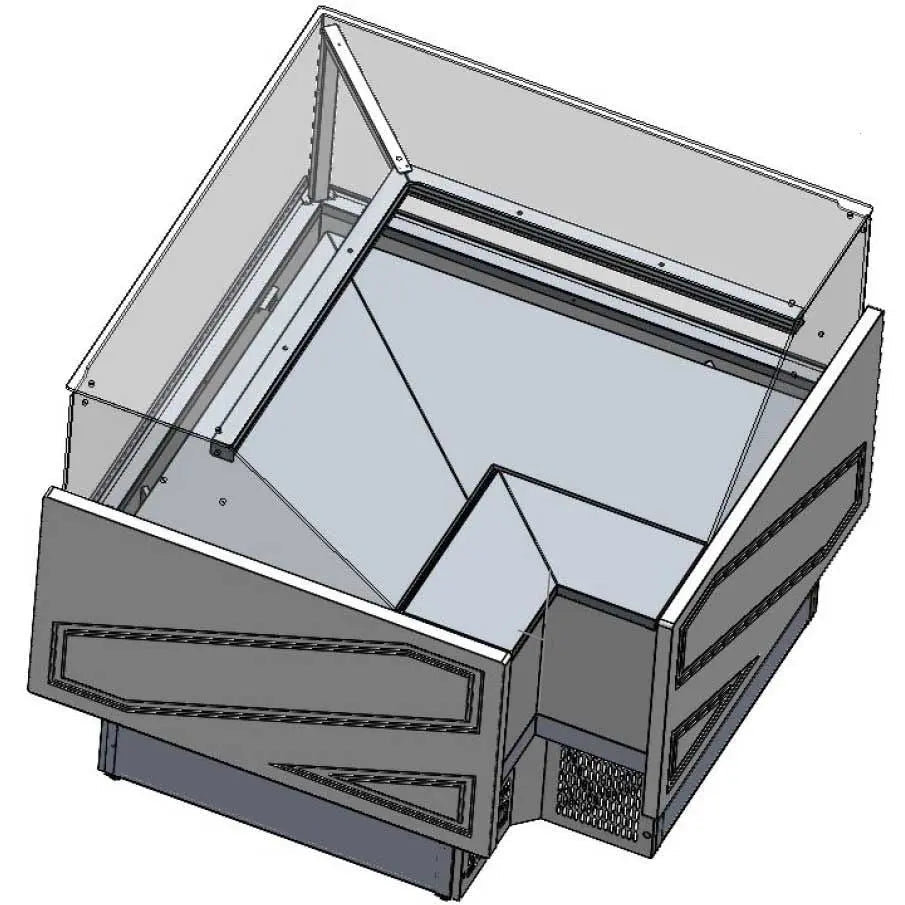 F.E.D. Tecnodom by FHE TDMR-E Series MR Corner Deli Display w/ Storage & Castors Mattys