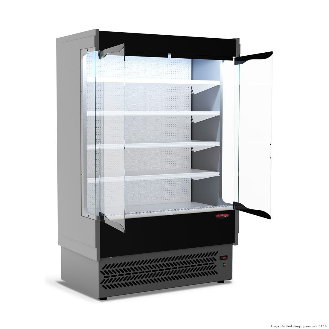 Food Displays F.E.D. TECNODOM BY FHE Vulcano Supermarket 2 Door Display TDVB80CA125 F.E.D