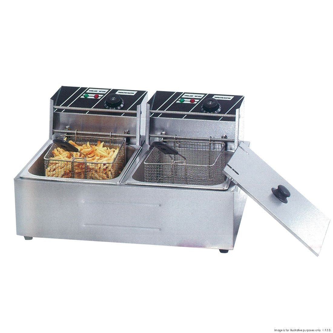 Bench Top Fryers F.E.D. Benchstar Double Tank Electric Fryer - TEF-82KW Mattys