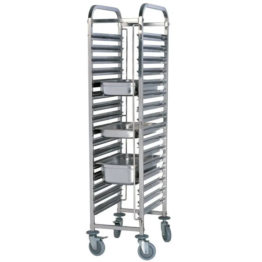 Anvil Stainless Steel & Shelving Stainless Steel 15 Tier GN Trolley - TRS0015 Mattys