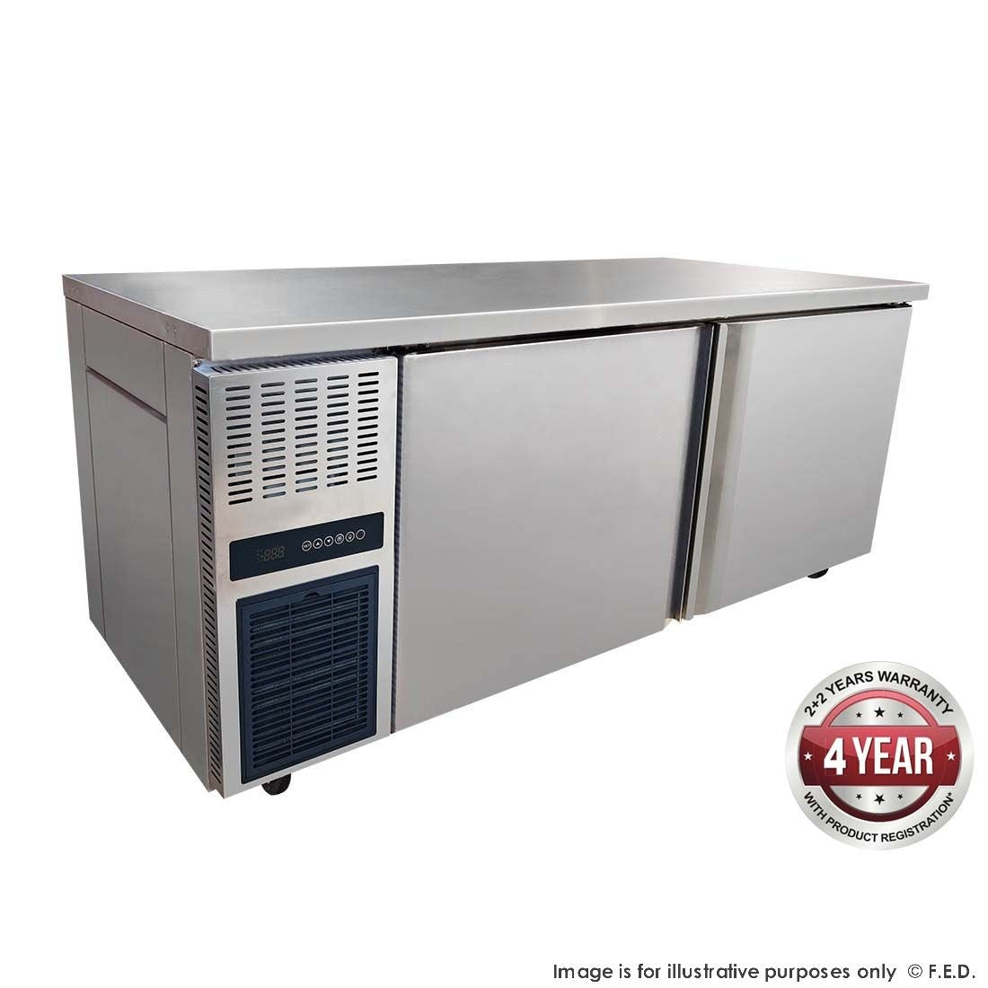 F.E.D. Temperate Thermaster Stainless Steel Double Door Workbench Freezer - TS1800BT Mattys