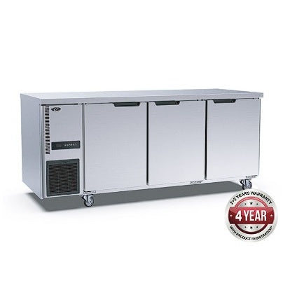 F.E.D. Thermaster TS1800BT-3D Stainless Steel Triple Door Workbench Freezer Mattys