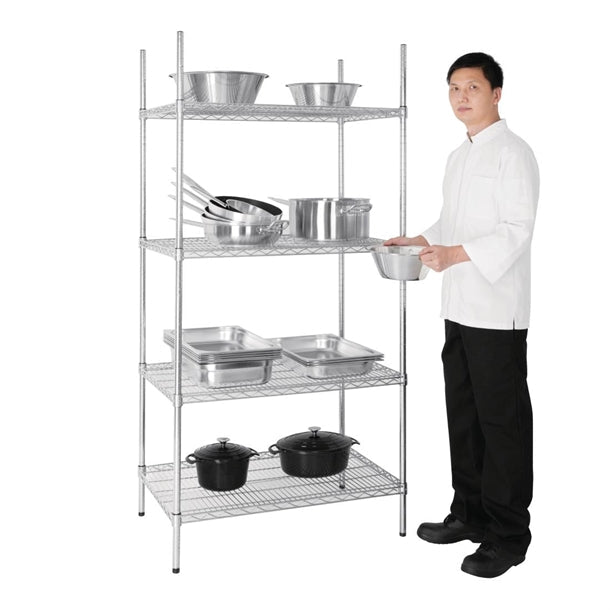 Shelving Vogue 4 Tier Wire Shelving Kit 915x610mm - U256 Vogue