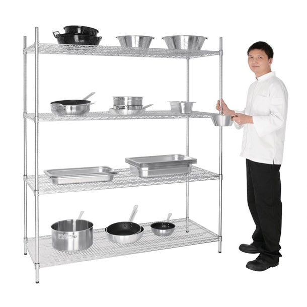 Shelving Vogue 4 Tier Wire Shelving Kit 1525x610mm - U258 Vogue