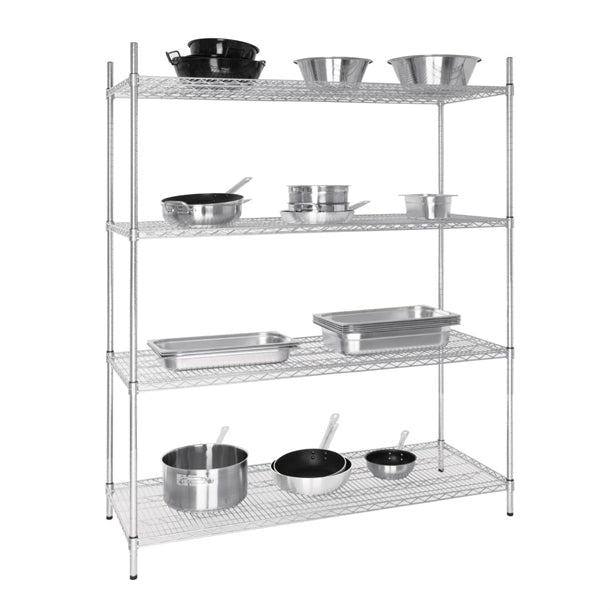 Shelving Vogue 4 Tier Wire Shelving Kit 1525x610mm - U258 Vogue