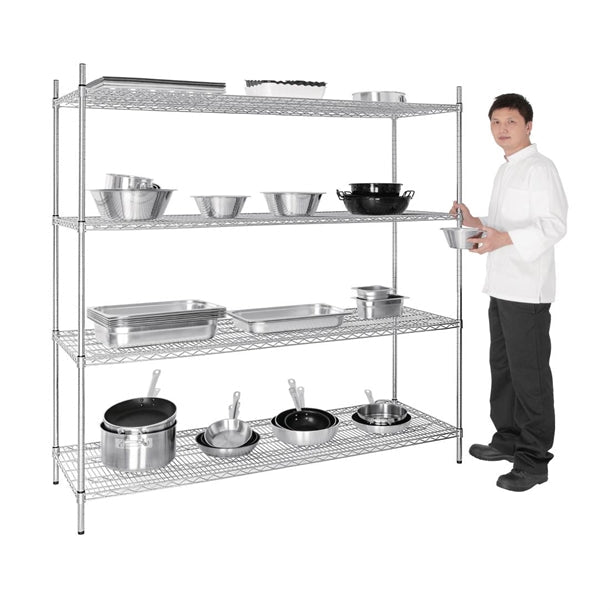 Shelving Vogue 4 Tier Wire Shelving Kit 1830x610mm - U259 Vogue