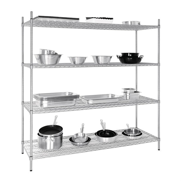 Shelving Vogue 4 Tier Wire Shelving Kit 1830x610mm - U259 Vogue