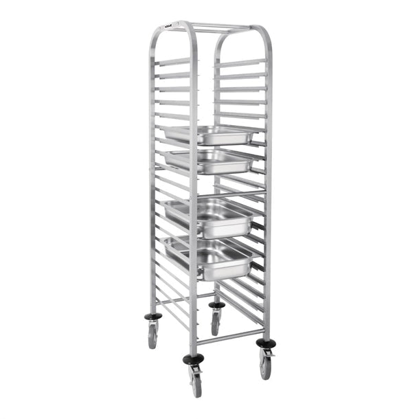 Stainless Steel & Shelving Vogue Gastronorm Racking Trolley 20 Level - U376 Vogue