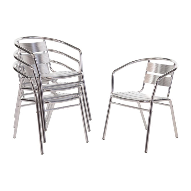 Cleaning Products Bolero Aluminium Stacking Chairs 735mm Pack of 4 - U419 Bolero