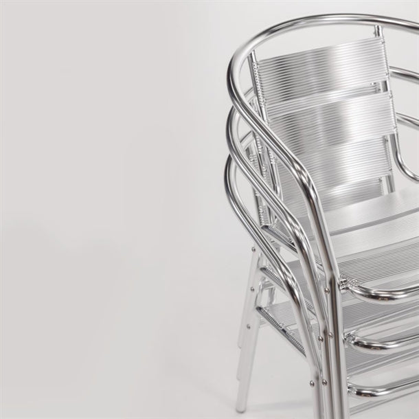 Cleaning Products Bolero Aluminium Stacking Chairs 735mm Pack of 4 - U419 Bolero