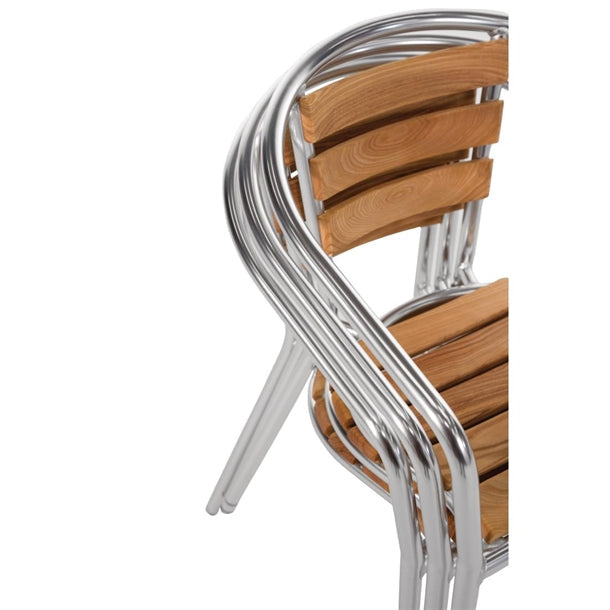 Cleaning Products Bolero Aluminium & Ash Chairs (Pack of 4) - U421 Bolero