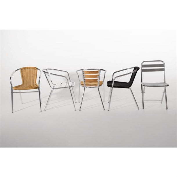 Cleaning Products Bolero Aluminium & Ash Chairs (Pack of 4) - U421 Bolero
