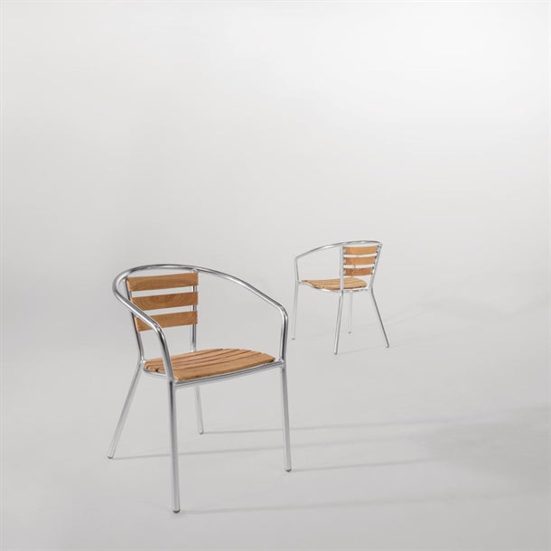 Cleaning Products Bolero Aluminium & Ash Chairs (Pack of 4) - U421 Bolero