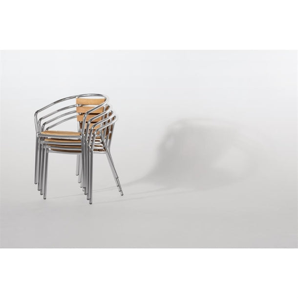 Cleaning Products Bolero Aluminium & Ash Chairs (Pack of 4) - U421 Bolero