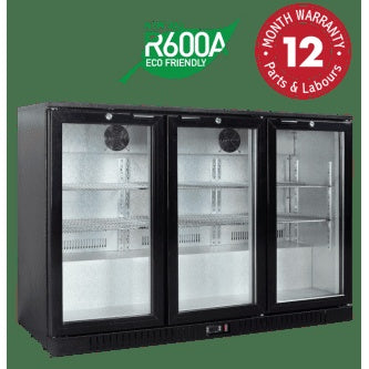 Exquisite Three Swing Doors Backbar Display Refrigerators, Low Height - UBC330L Mattys