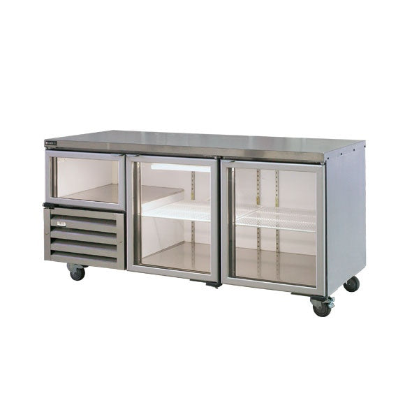 Anvil UBG1800(H) Underbench Fridge 2 1/2 Glass Doors Mattys