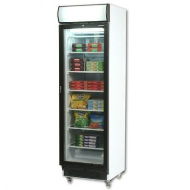 Bromic UF0374LS LED Glass Door Static Freezer w/Lightbox - 300 Litre