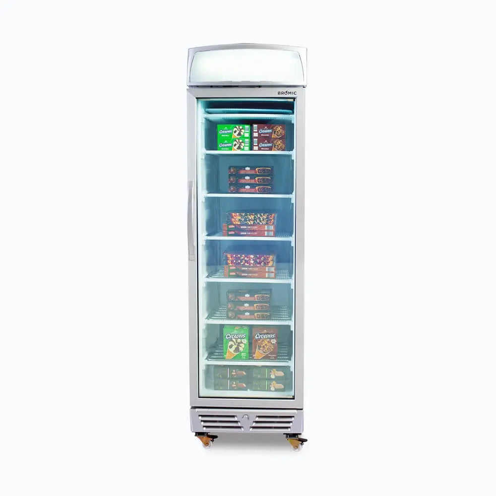 Bromic UF0374LS - Upright Display Freezer - 300L - 1 Door - Flat Glass - Lightbox - UF0374LS-NR Mattys