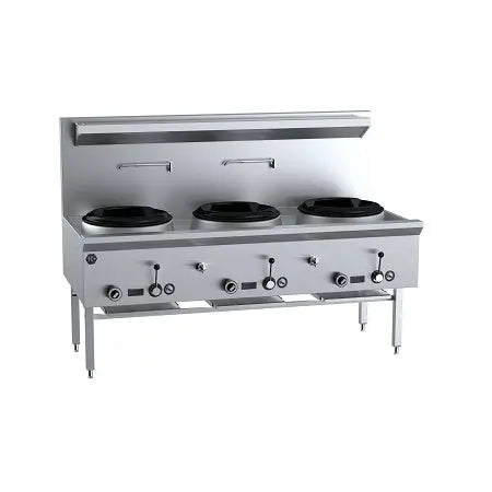 B+S Commercial Kitchen K+ Gas Three Hole Waterless Wok Table - UFWWK-3 Mattys