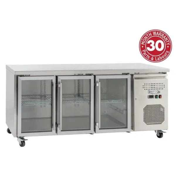 Refrigeration EXQUISITE Three Glass Door Underbench Fridge - USC400G Mattys