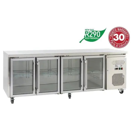 Refrigeration EXQUISITE Four Glass Door Underbench Fridge - USC550G Mattys