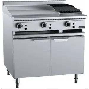 B+S Verro Combination Tops 600mm Grill Plate & 300mm Char Broiler Bench Mounted - VBT-GRP6-CBR3BM Mattys