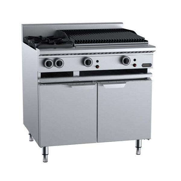 B+S Verro VBT-SB2-CBR6 Gas Combination Two Open Burners & 600mm Char Broiler Mattys